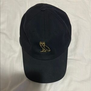 OVO Black Cap with Gold Owl Logo